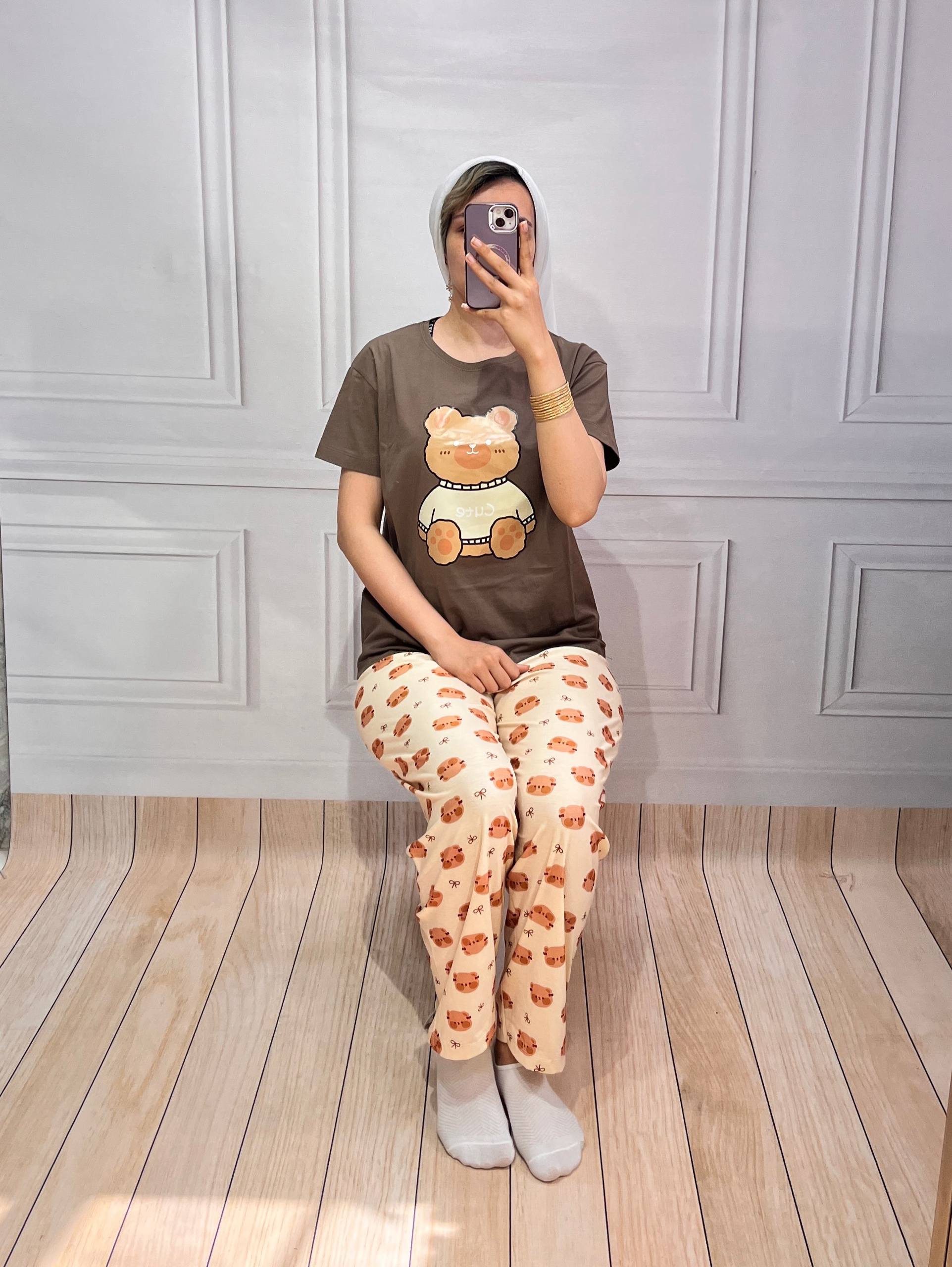 ست تیشرت وشلوار عروسکی چاپی