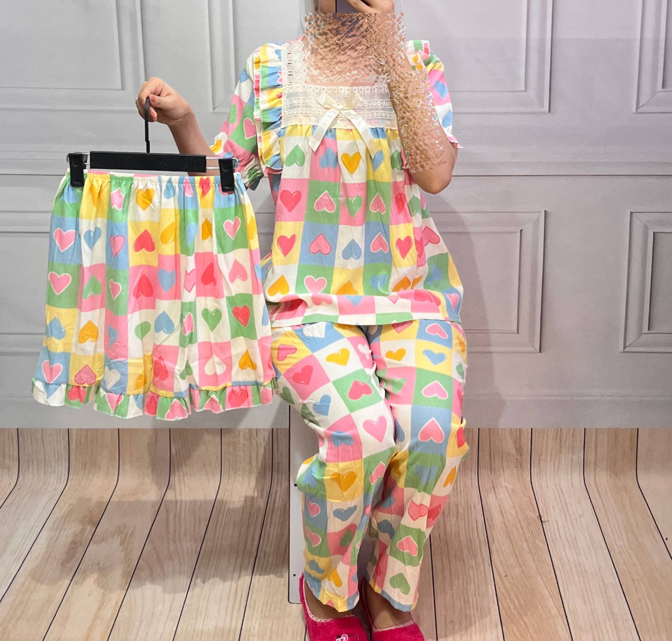 ست سه تیکه /تیشرت شلوار شورتک