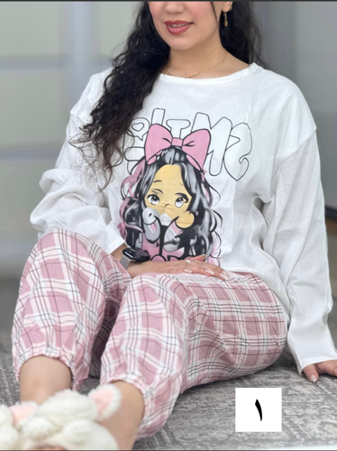 ست راحتی/بلوز شلوار/تیشرت شلوار/لباس زنانه/کراپ
